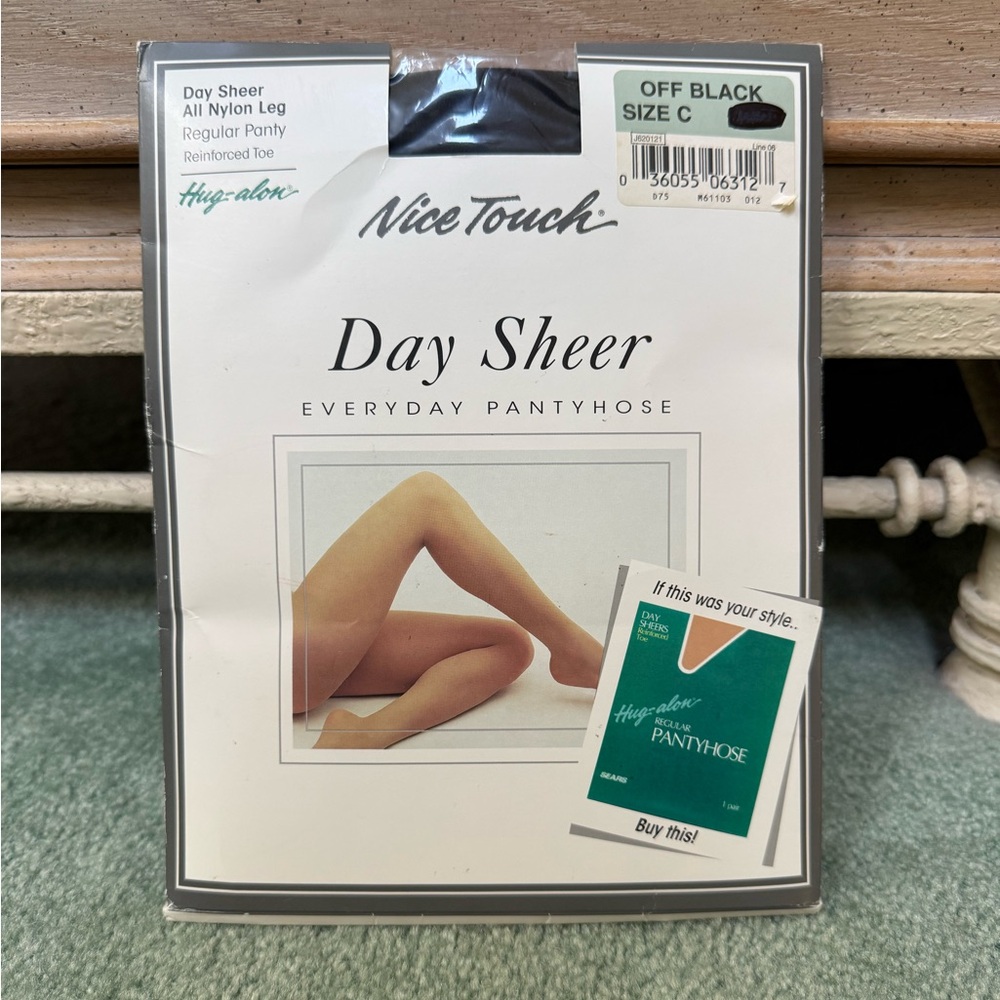 Vintage Nice Touch Black Sheer Pantyhose Size C NWT Hosiery